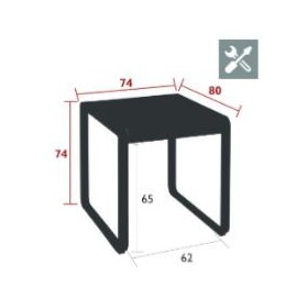 Table BELLEVIE 74 x 80 cm / 2 places - FERMOB