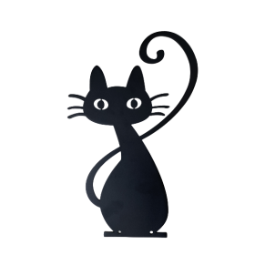 La petite chatte noir "Simone" en fer forgé 45.5 cm - ATELIER ARISTIDE
