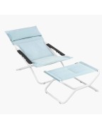 Fauteuil Transat BAYANNE structure blanche kaolin / toile Hedona - LAFUMA