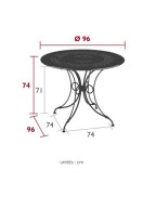 Table de jardin ronde 1900 Ø96 cm / 5 places - FERMOB