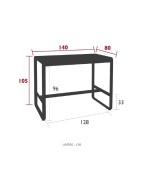 Table haute de jardin 140 X 80 cm BELLEVIE / 4 places- FERMOB