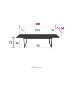 Table de jardin extensible BIARRITZ 200/300x100 cm / 14 places - FERMOB