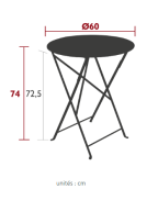 Table pliante de jardin Ø60 cm FLORÉAL / 2 places - FERMOB