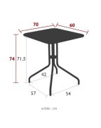 Table de jardin PETALE 60x70 cm / 2 places - FERMOB