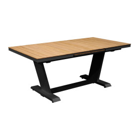 Table de jardin extensible AMBER 180-240x100 cm en noir  / 8-10 places - OCÉO